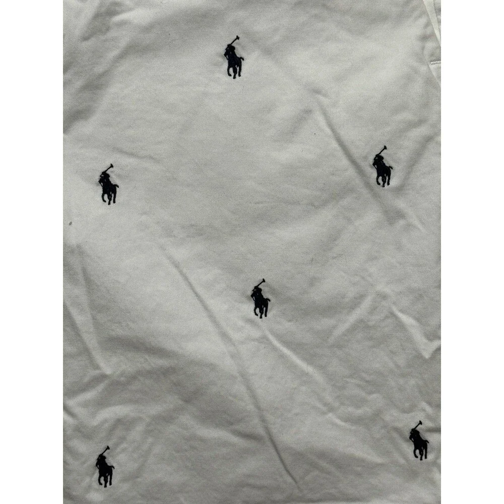 Polo Ralph Lauren All Over Pony Stretch Classic Fit Chino Shorts Mens 34 White